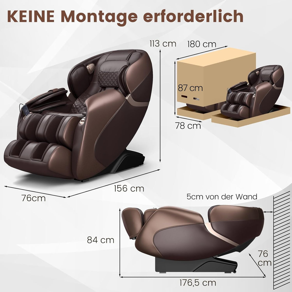Relaxe Zero-Gravity Shiatsu Massage Chair With Heating (SL-Track) (DE)