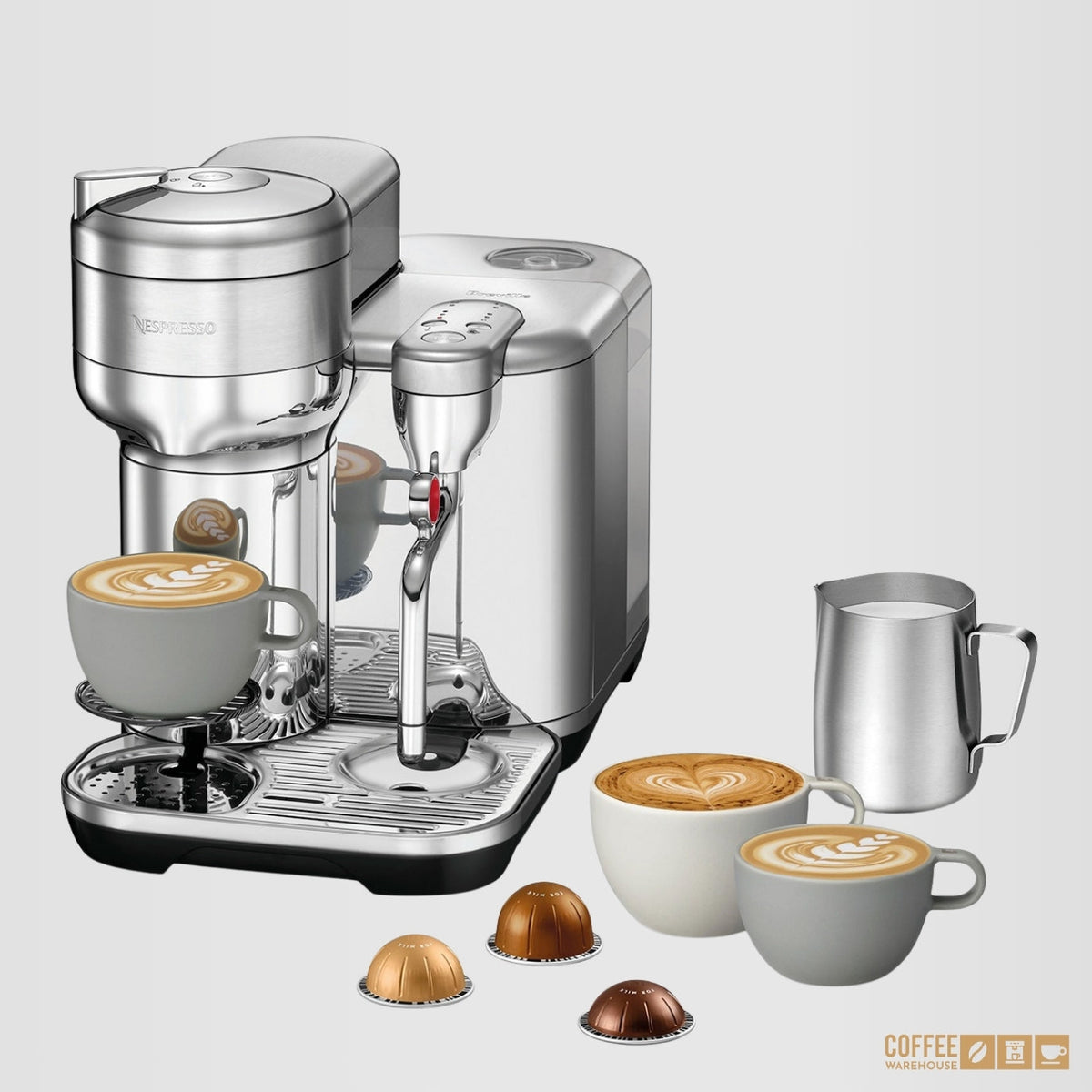 Nespresso Vertuo Creatista Coffee Pod Machine by Breville - Brushed Stainless Steel