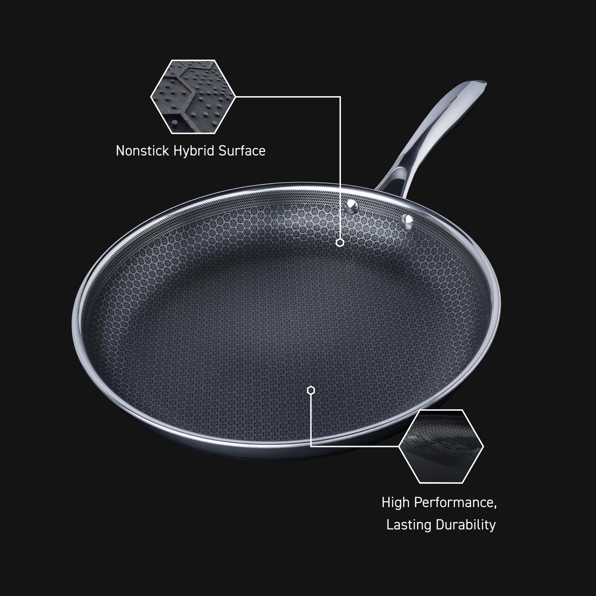 Hybrid Fry Pan with Lid, 12"