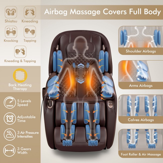 Relaxe Zero-Gravity Shiatsu Massage Chair With Heating (SL-Track)