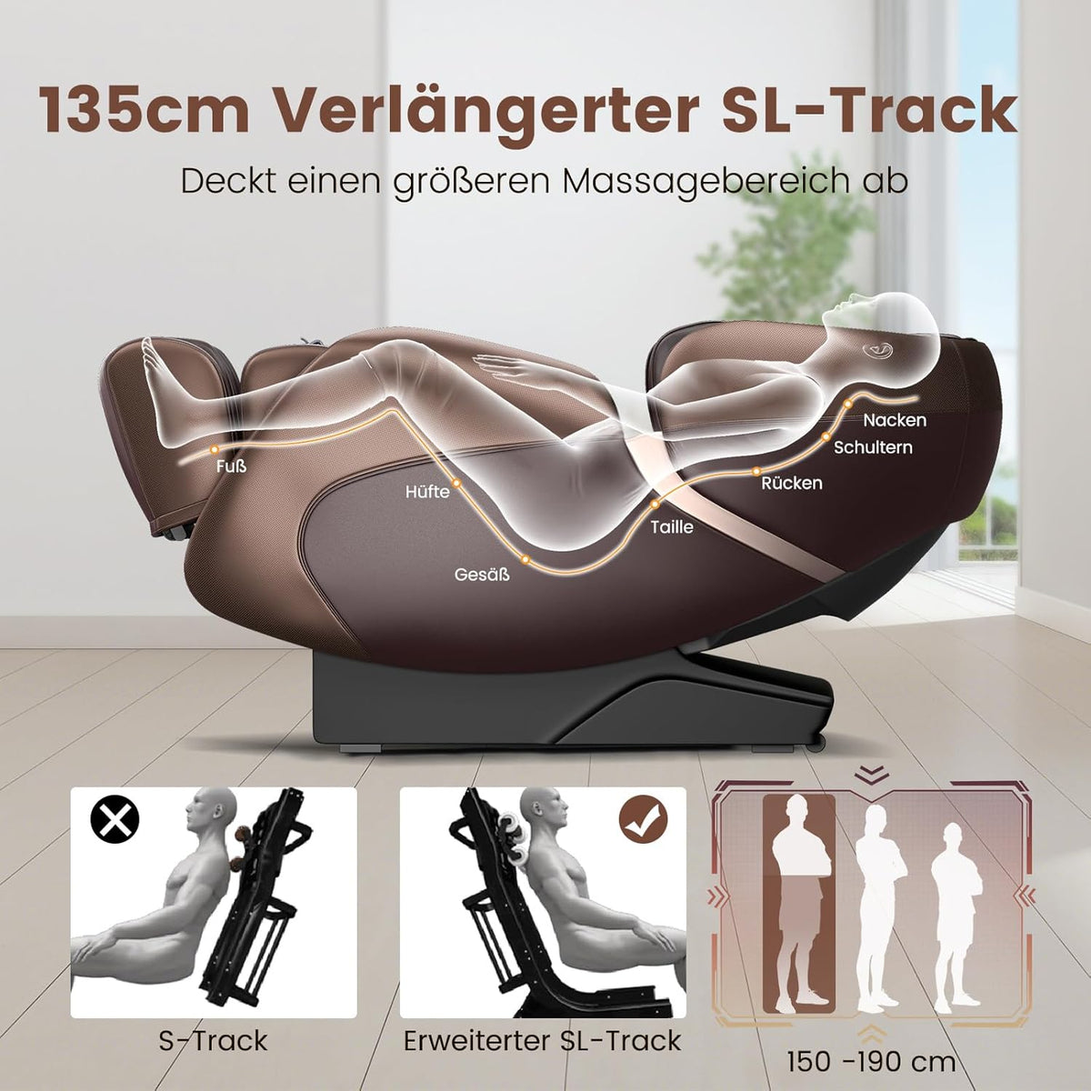 Relaxe Zero-Gravity Shiatsu Massage Chair With Heating (SL-Track) (DE)