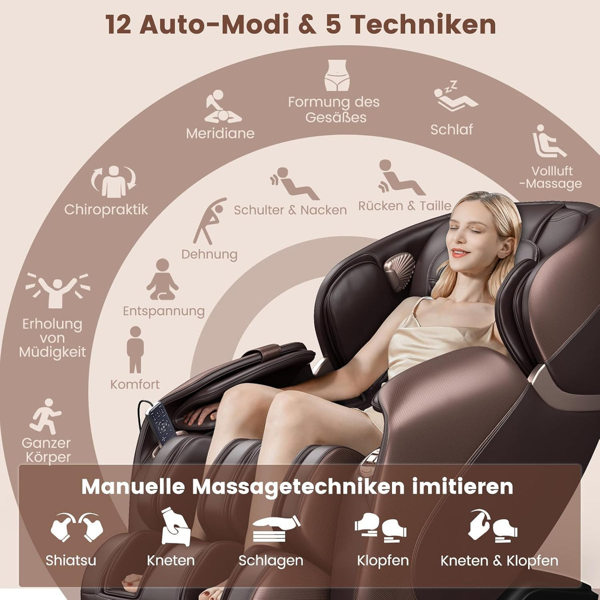 Relaxe Zero-Gravity Shiatsu Massage Chair With Heating (SL-Track) (DE)