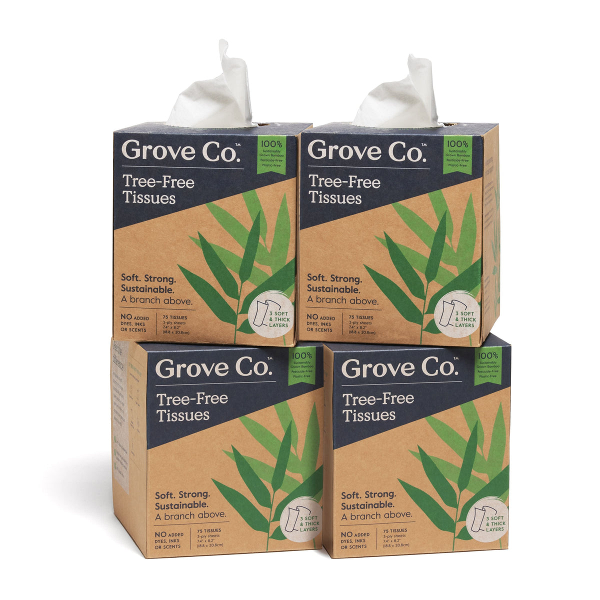 3-Ply Bamboo Facial Tissues (75 sheets per box)