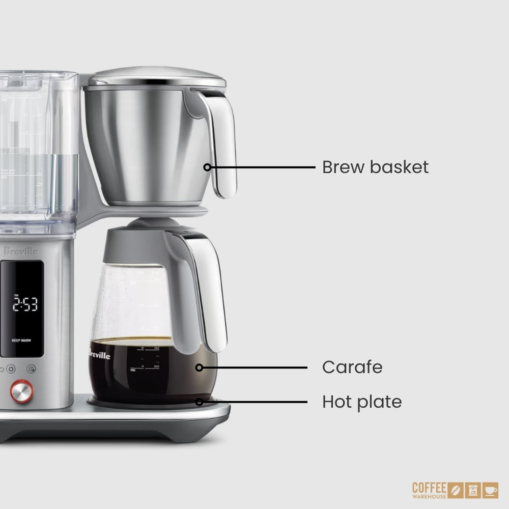 Breville Luxe Brewer Glass - Brushed Stainless Steel