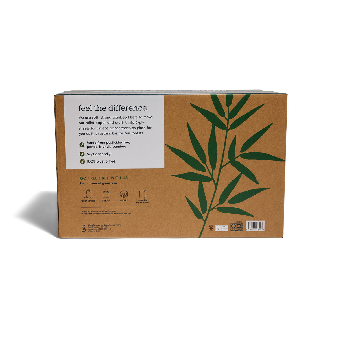 3-Ply Bamboo Toilet Paper (400 sheets per roll)