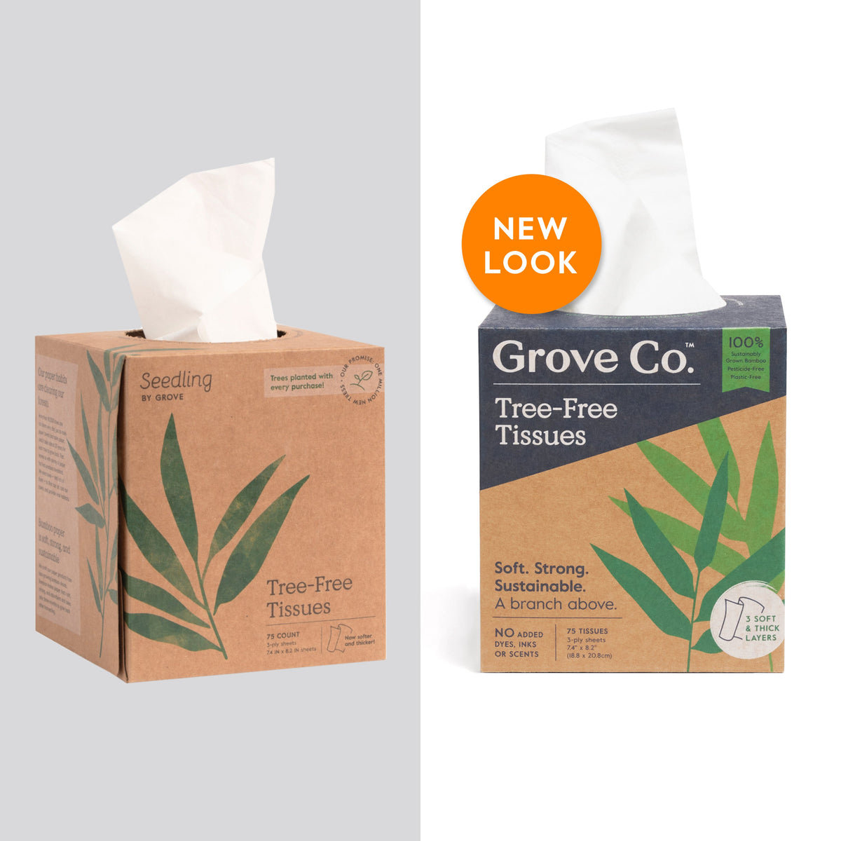 3-Ply Bamboo Facial Tissues (75 sheets per box)