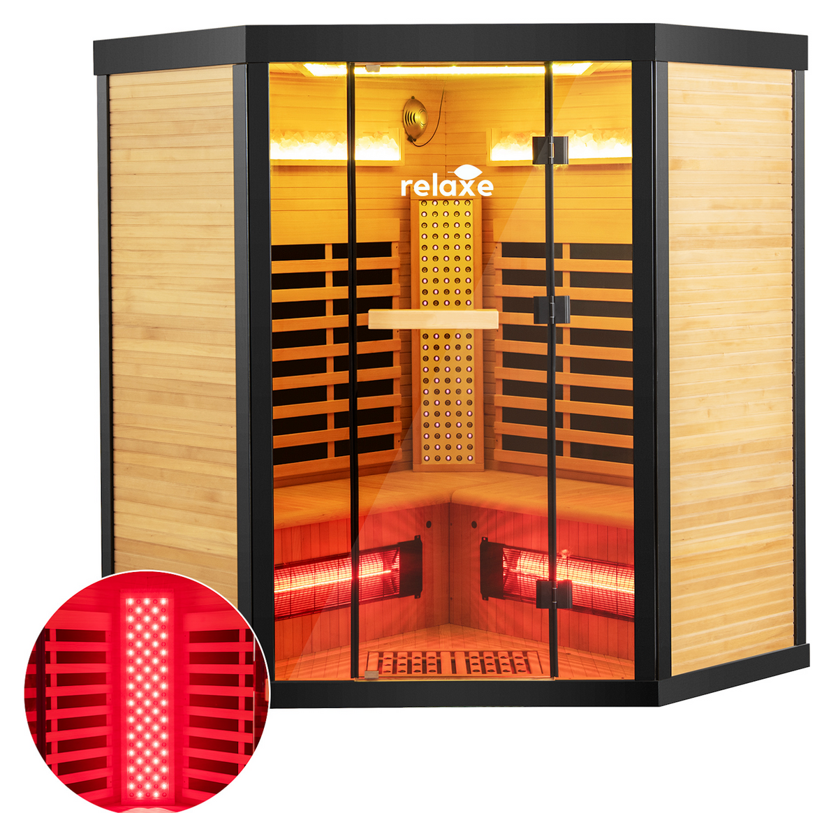 Relaxe Caldera™ Full Spectrum Infrared Sauna With Red Light Therapy Panel