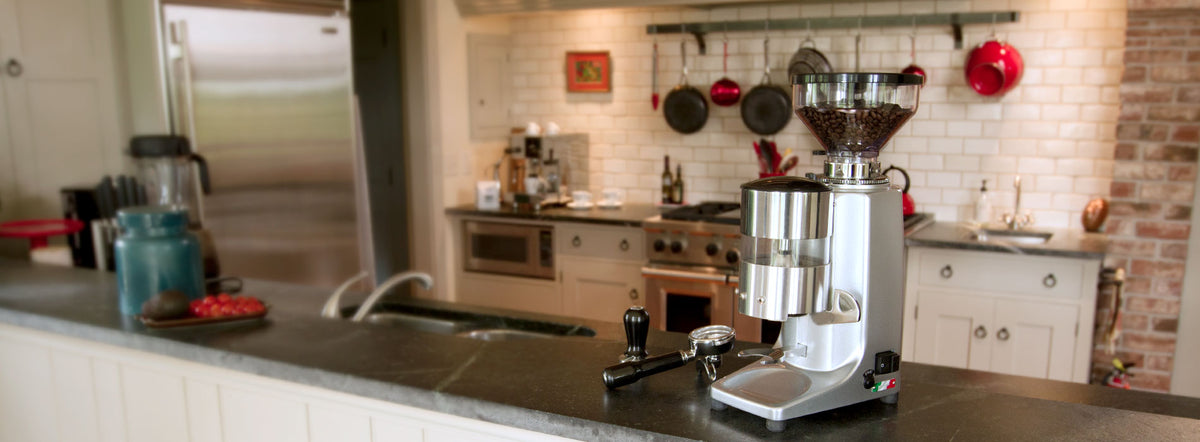 Quamar M80 Dosing Espresso Grinder with Timer in Silver