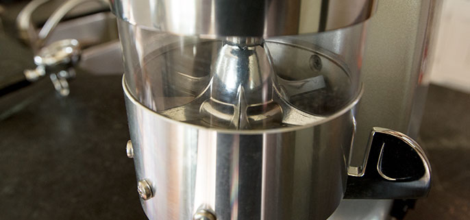 Quamar M80 Dosing Espresso Grinder in Silver