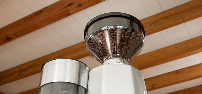 Quamar M80 Dosing Espresso Grinder in Silver