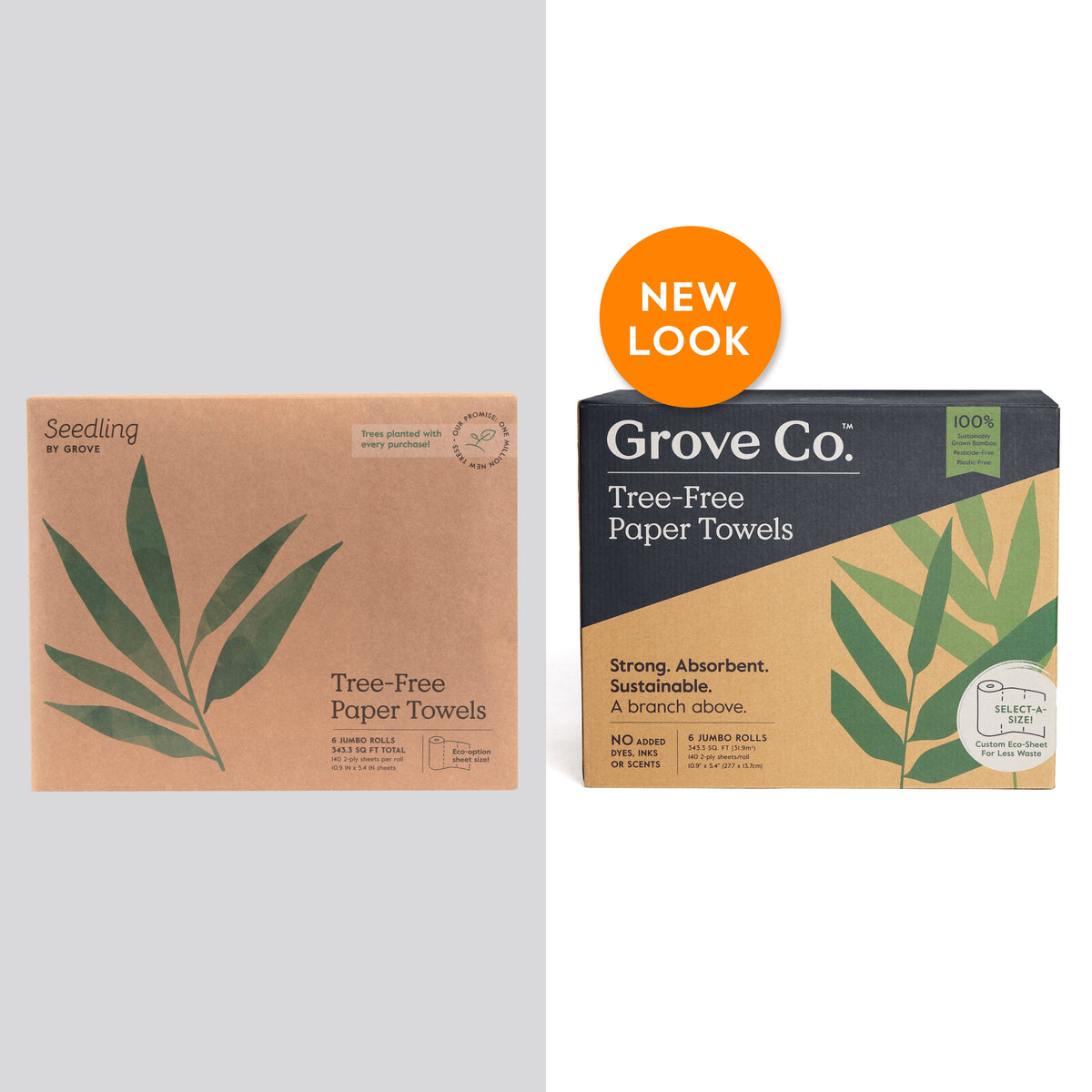2-Ply Bamboo Paper Towels (140 sheets per roll)