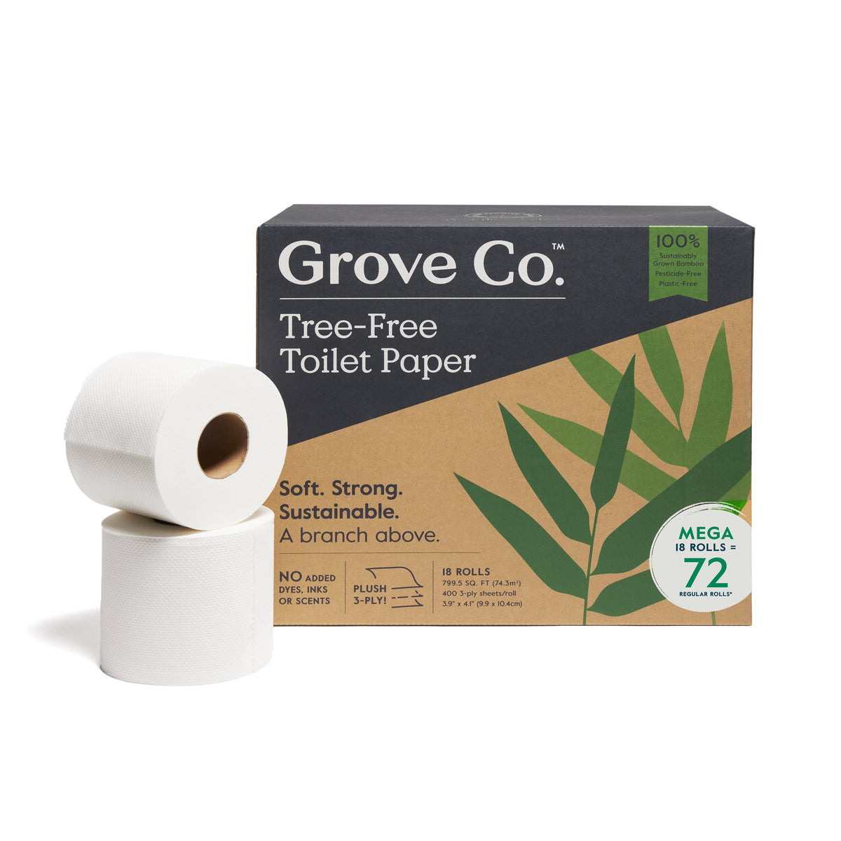 3-Ply Bamboo Toilet Paper (400 sheets per roll)